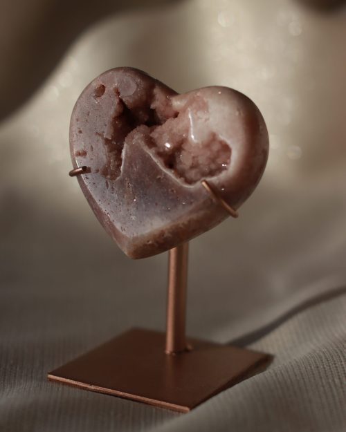 Pink amethyst crystal heart