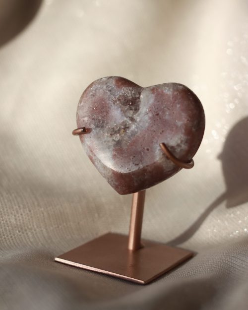 pink amethyst crystal heart