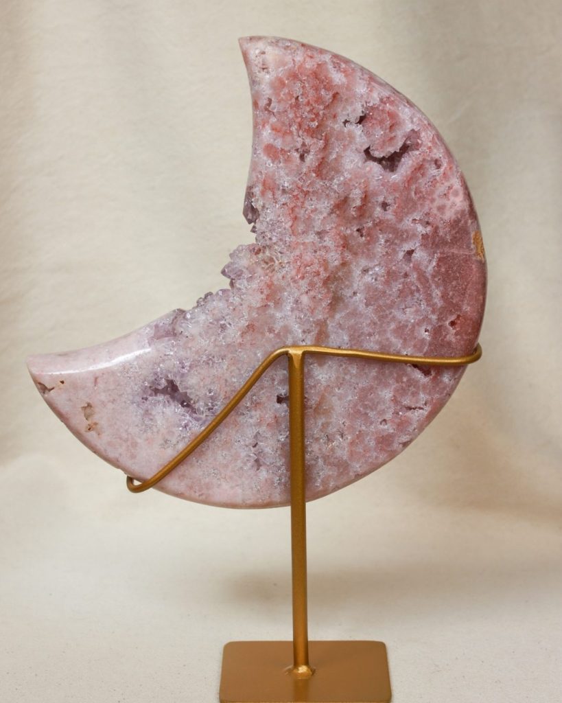 roze amethist maan op standaard