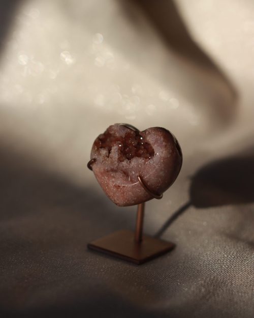 pink amethyst heart crystal