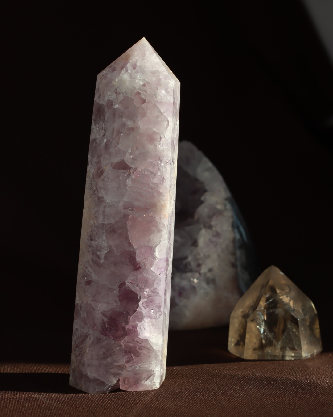 purple flower agate tower