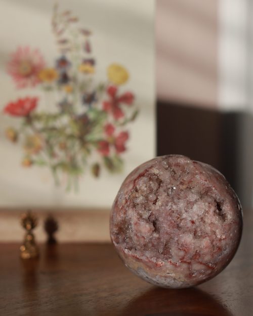 pink amethyst sphere crystal