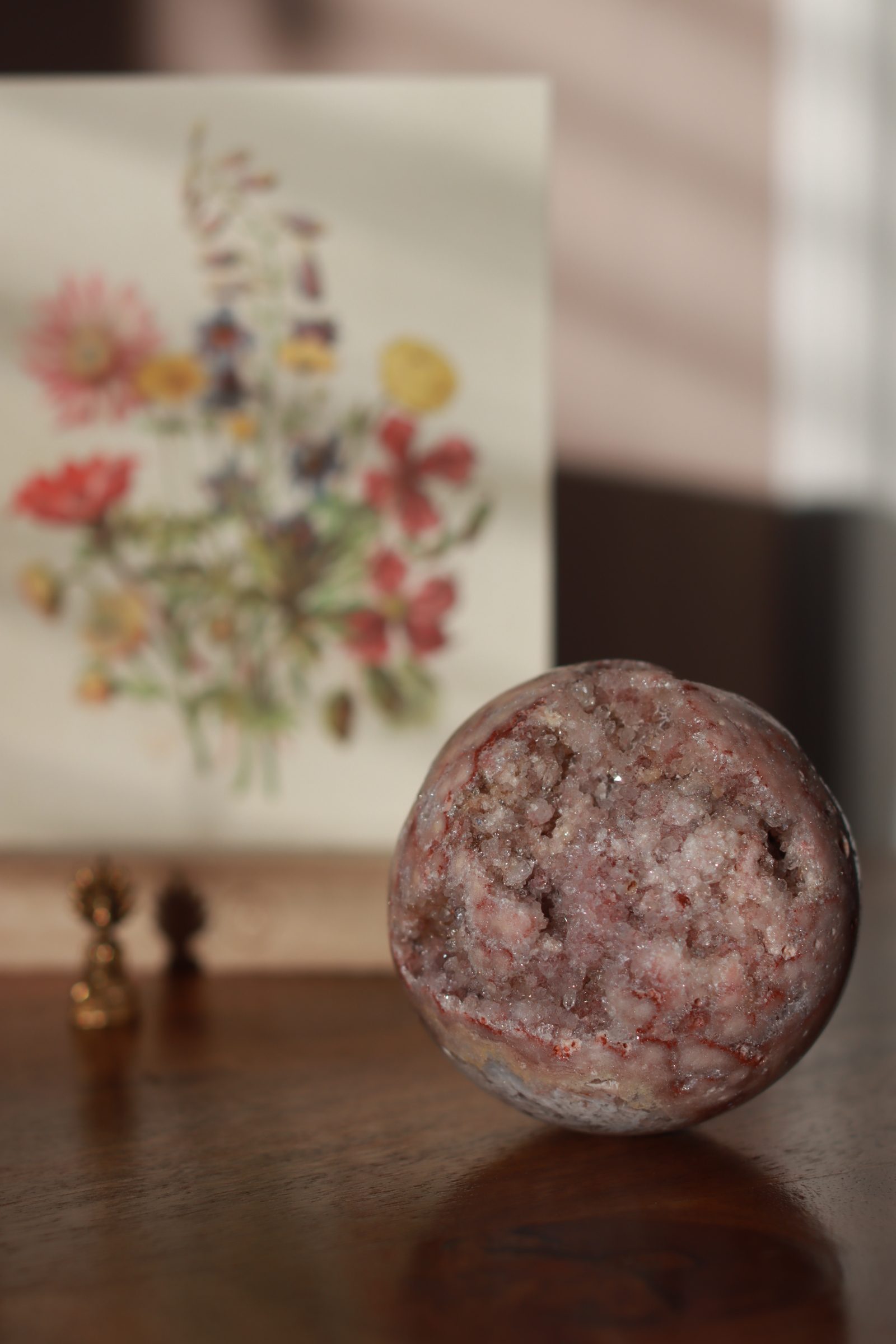 pink amethyst sphere crystal