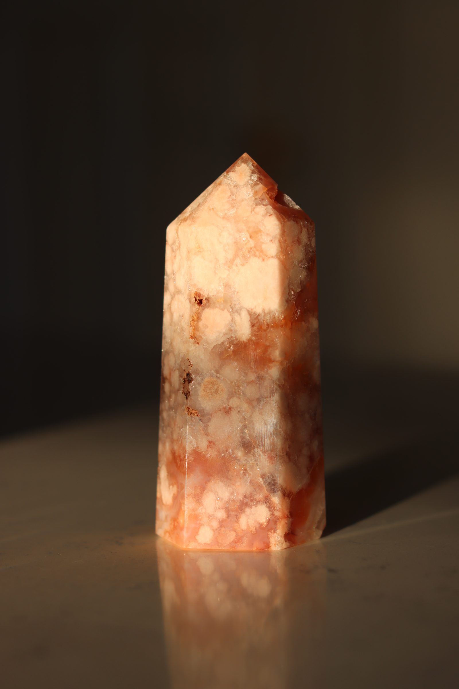 carnelian flower agate tower