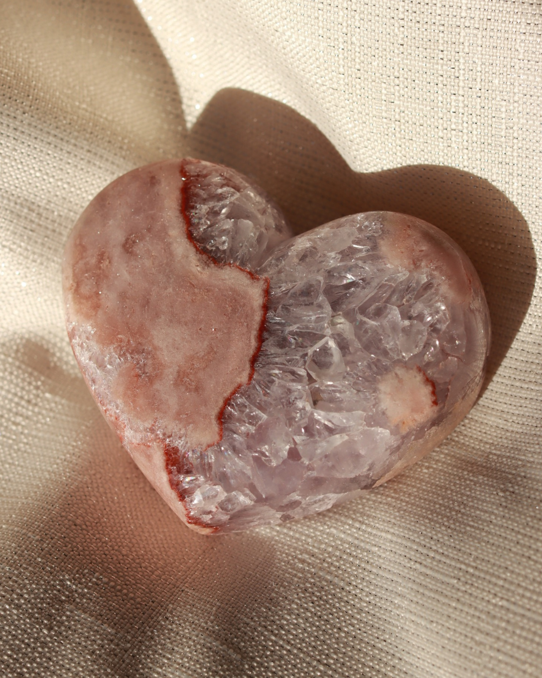 pink amethyst heart