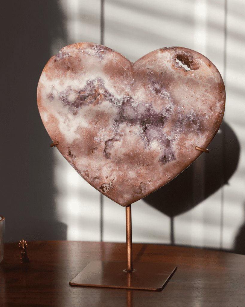 pink amethyst heart
