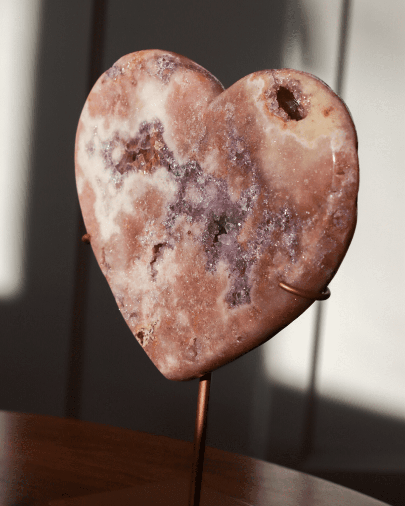 pink amethyst heart