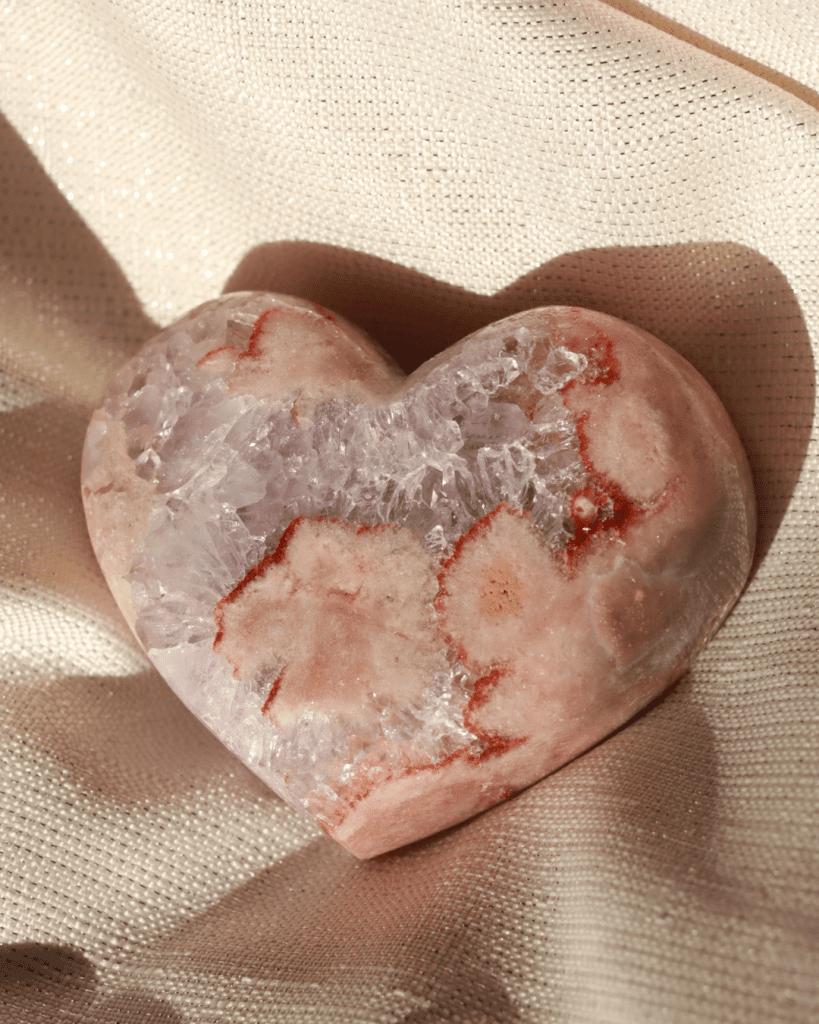 pink amethyst heart