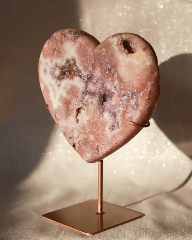 pink amethyst heart