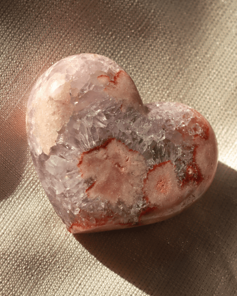 pink amethyst heart
