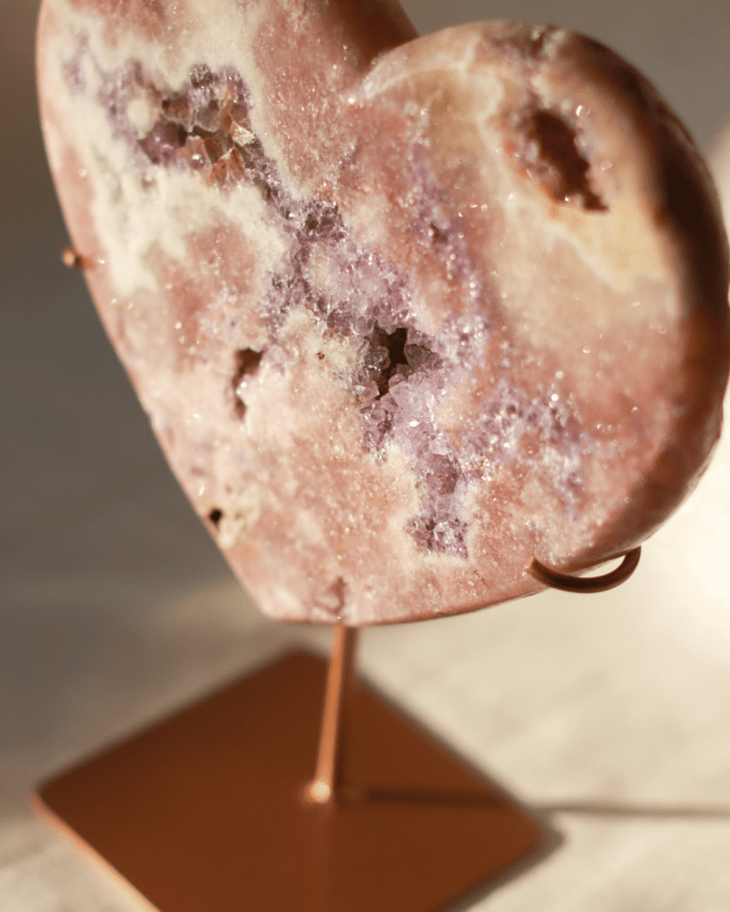 pink amethyst heart