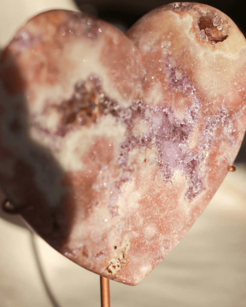 pink amethyst heart