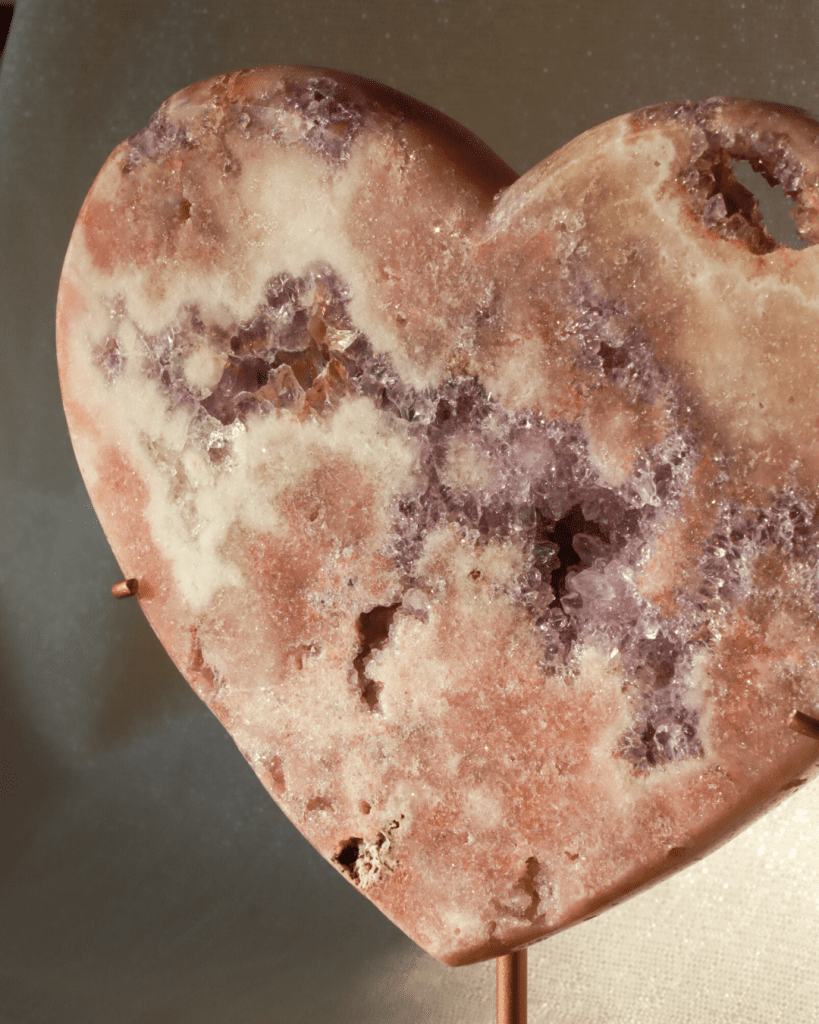 pink amethyst heart