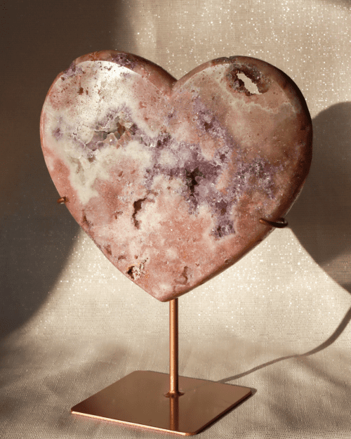 pink amethyst heart