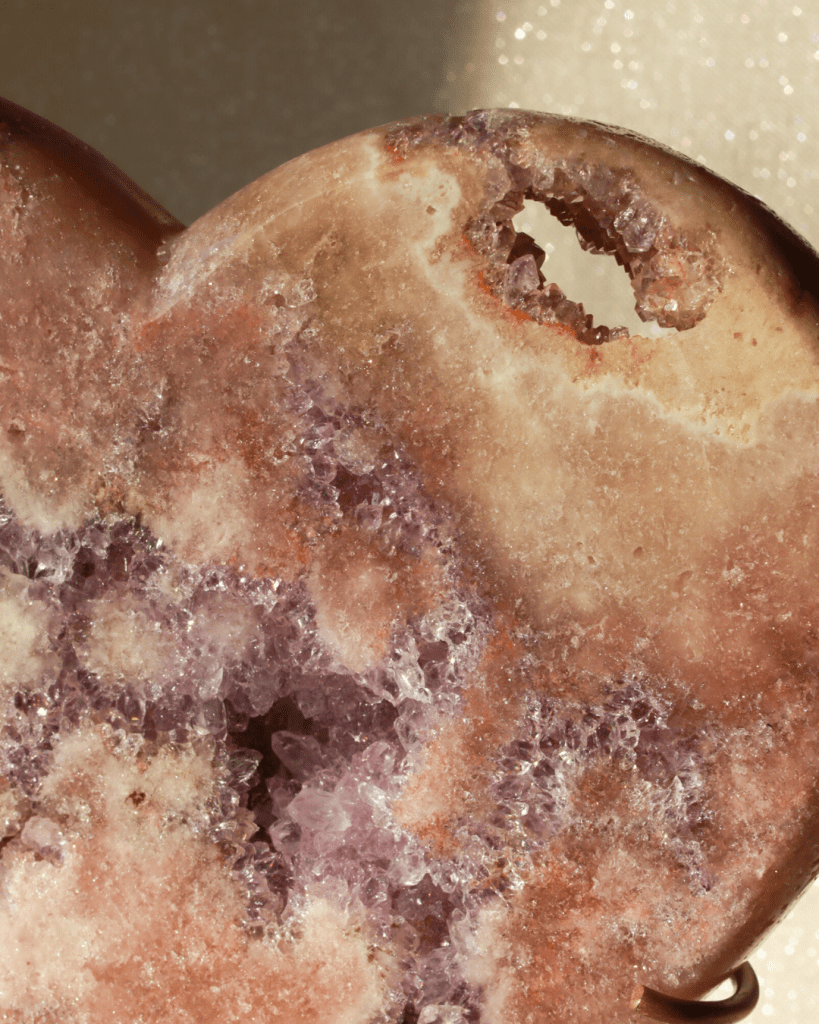 pink amethyst heart