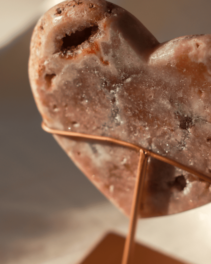 pink amethyst heart