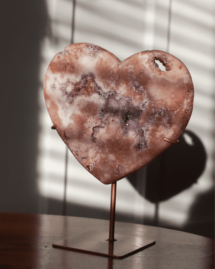 pink amethyst heart
