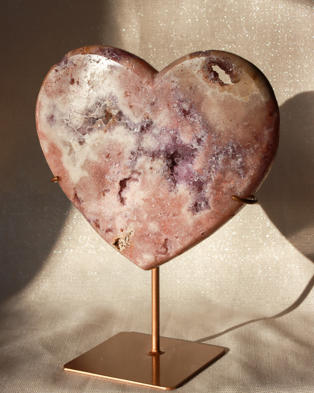 pink amethyst heart