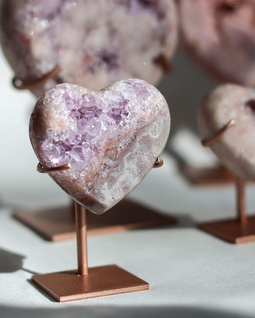 pink amethyst heart
