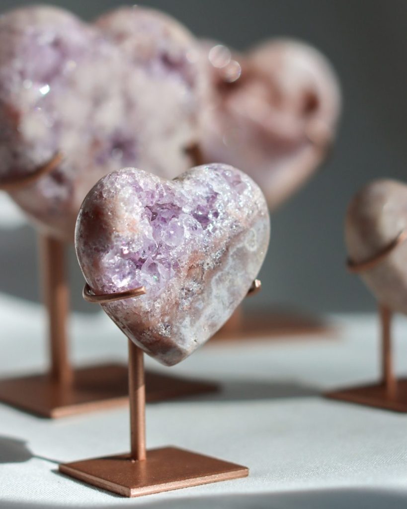 pink amethyst heart