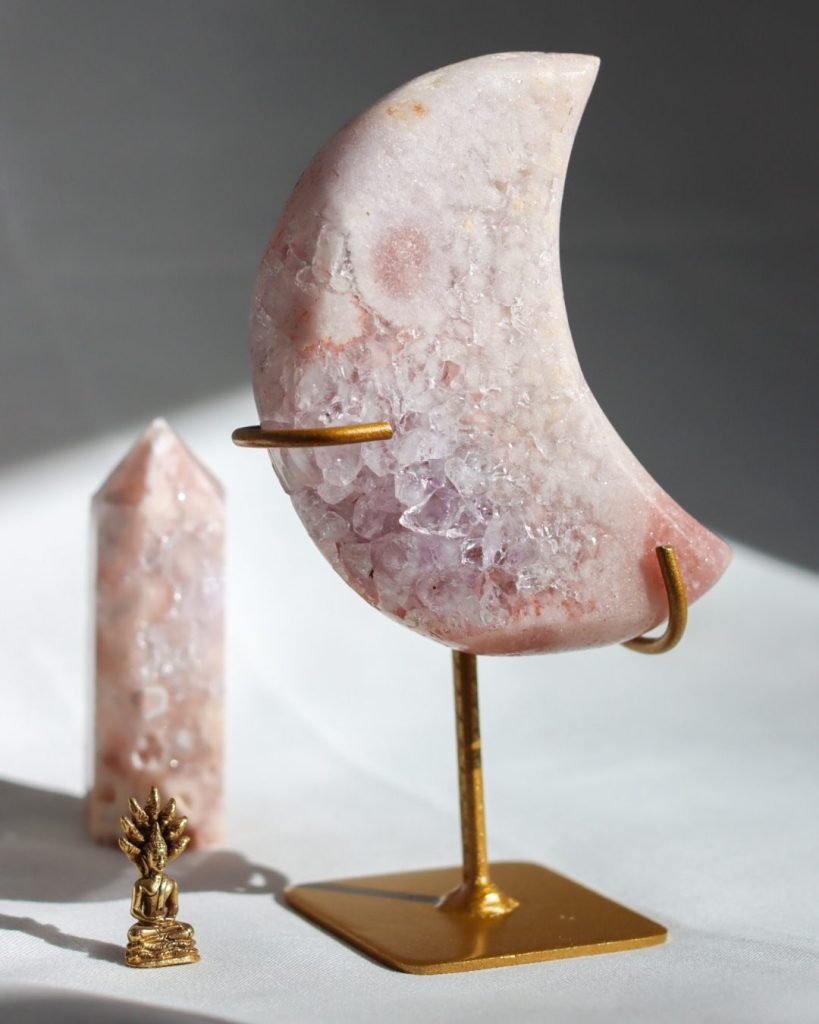 pink amethyst moon crystal