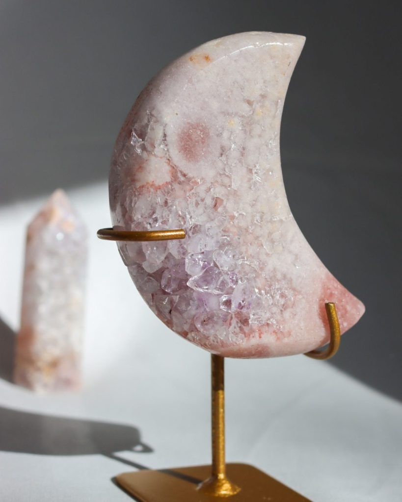 pink amethyst moon crystal