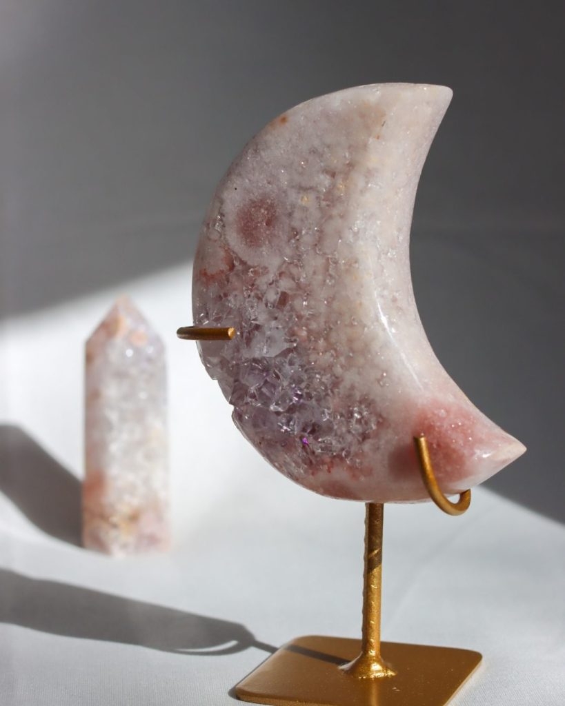 pink amethyst moon crystal
