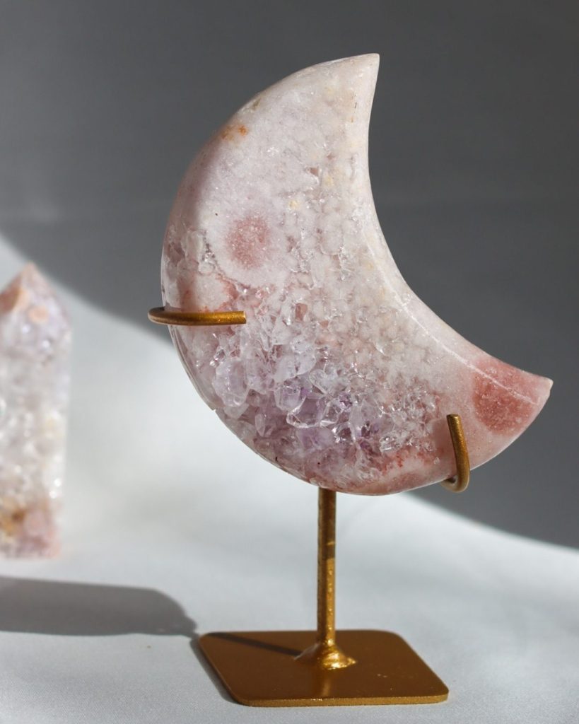 pink amethyst moon crystal