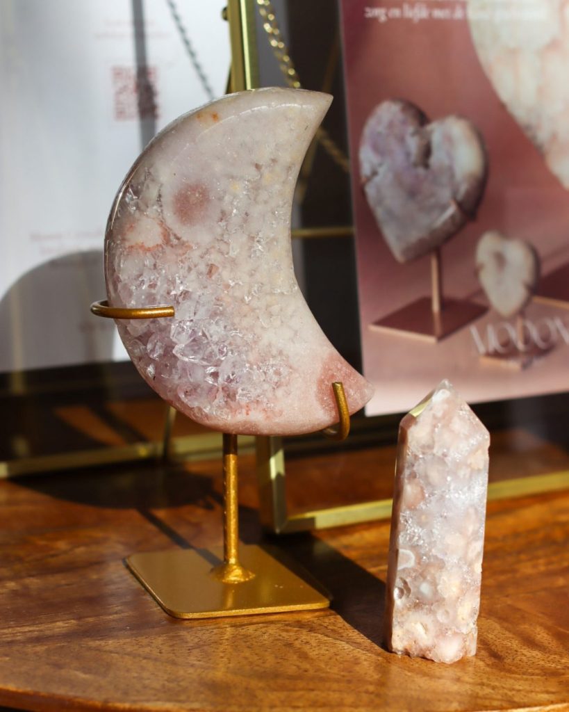 pink amethyst moon crystal