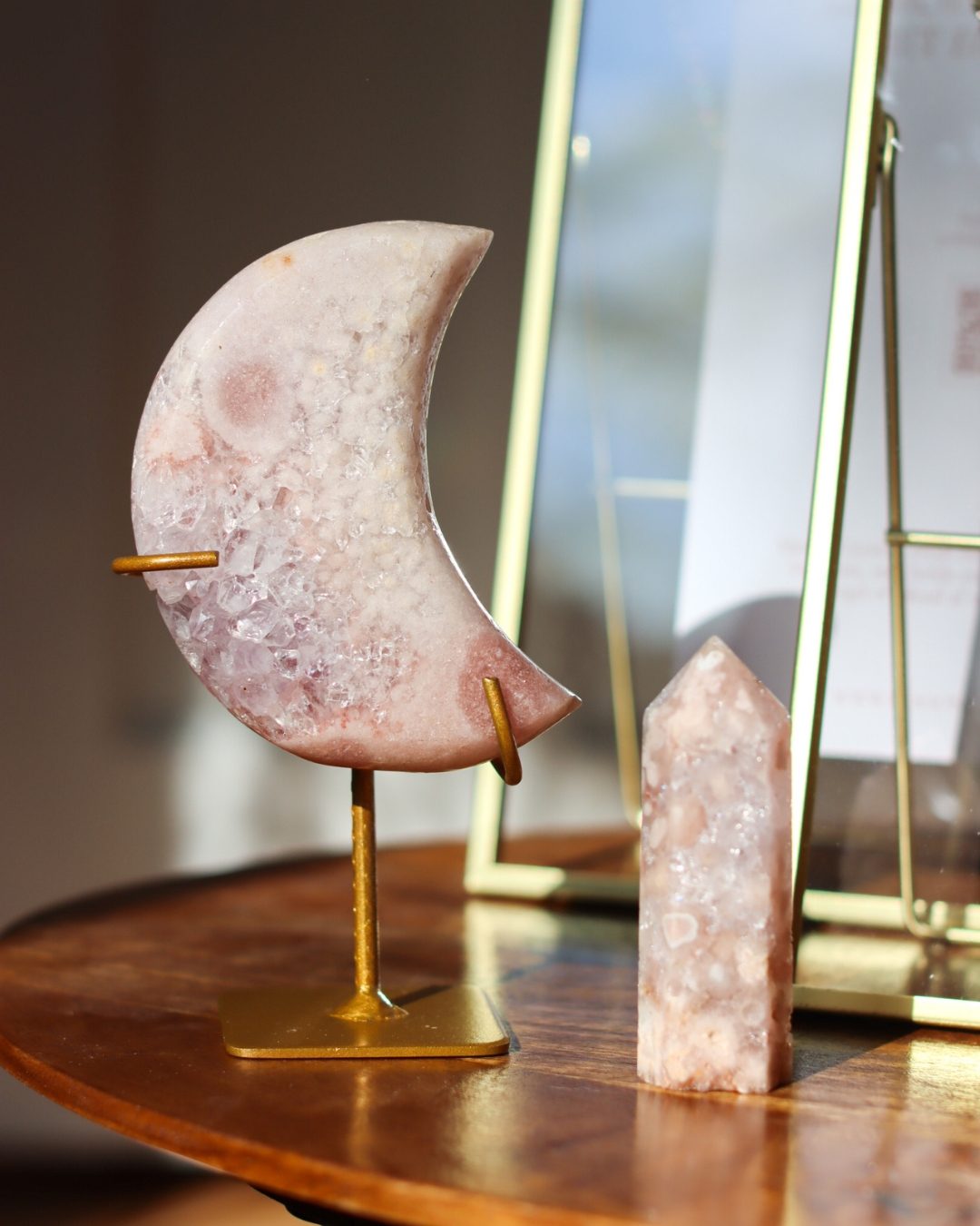 pink amethyst moon crystal