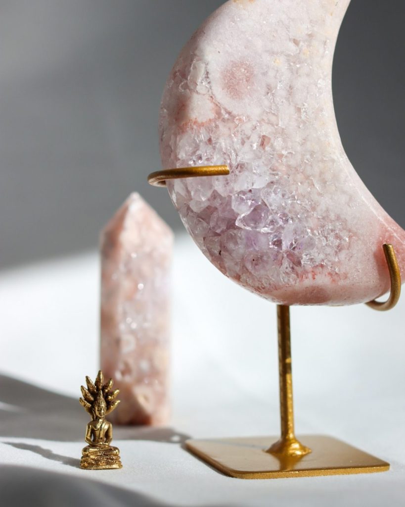 pink amethyst moon crystal