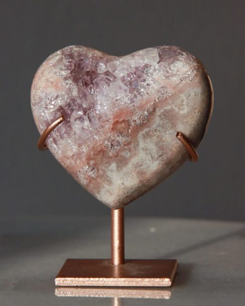 Roze amethist hart edelsteen | 50 gr