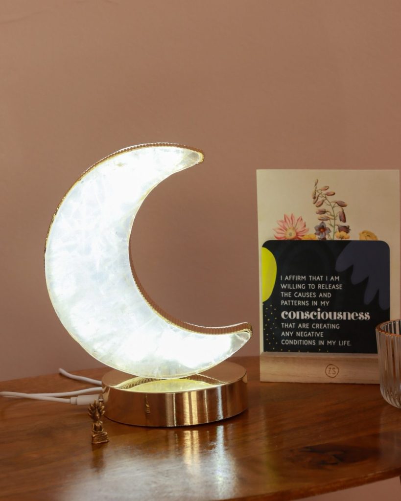 rozenkwarts lamp maan