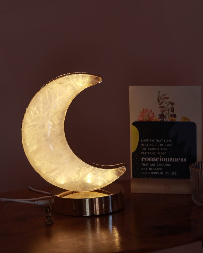 rozenkwarts lamp maan