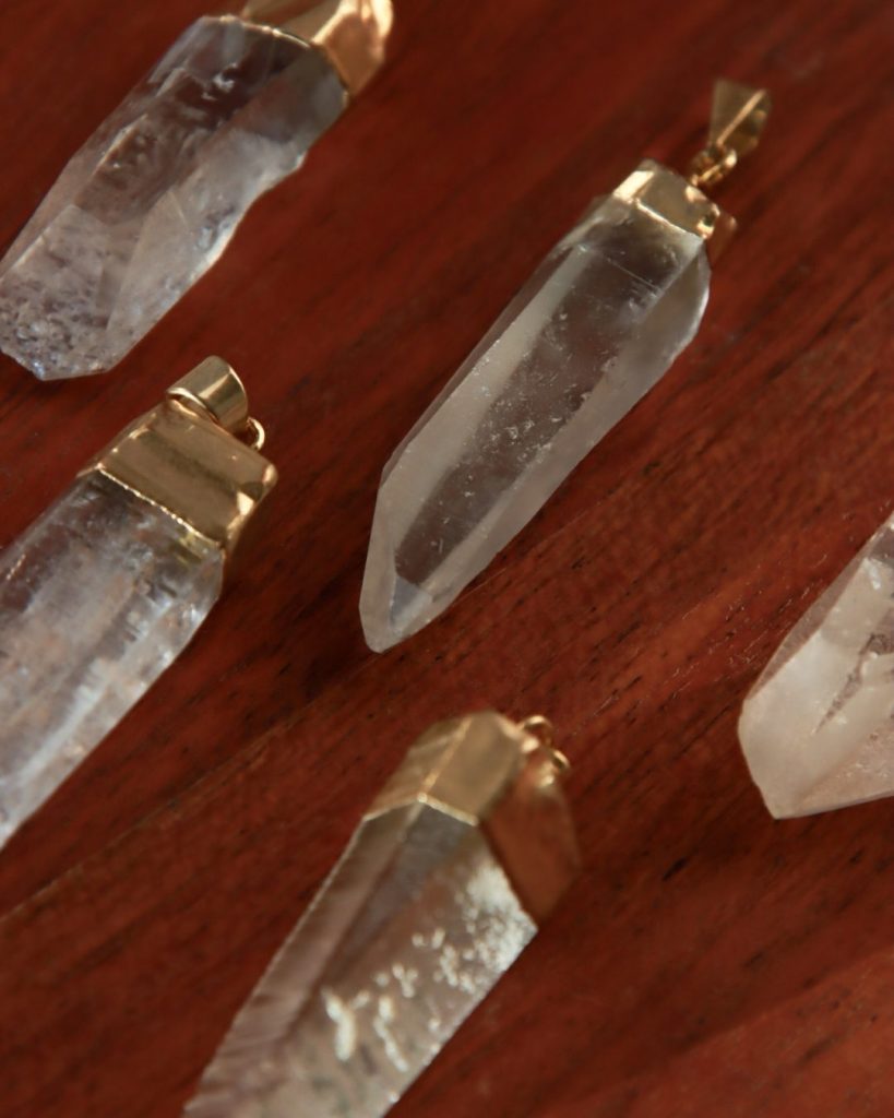 lemurian quartz crystal pendant