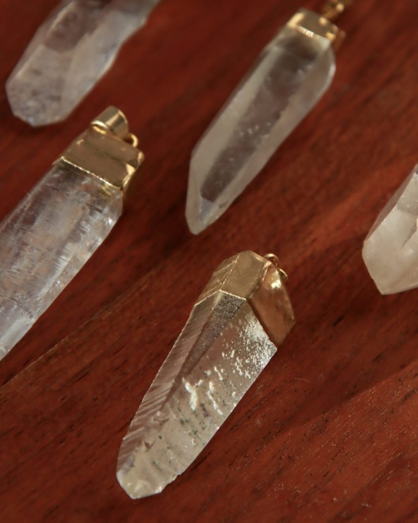 lemurian quartz crystal pendant