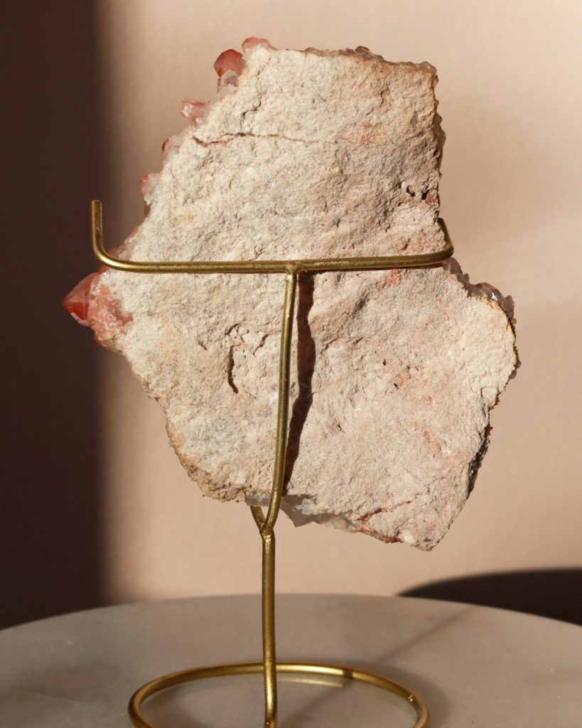 pink lemurian quartz cluster