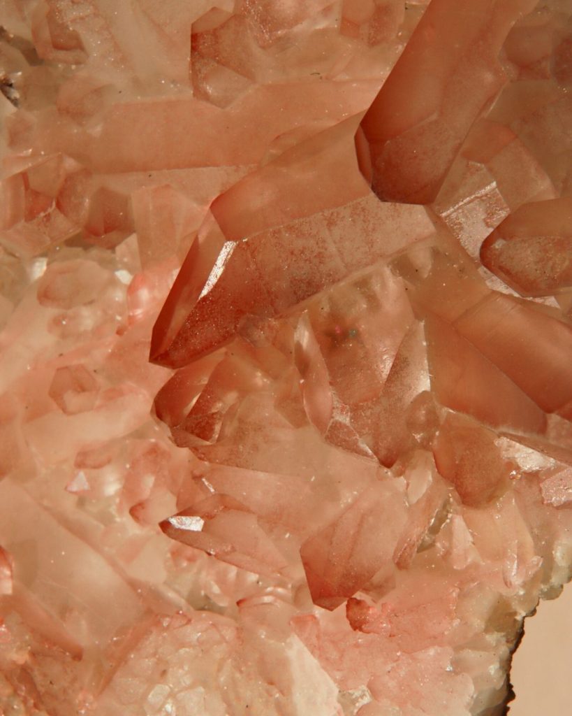 pink lemurian quartz cluster