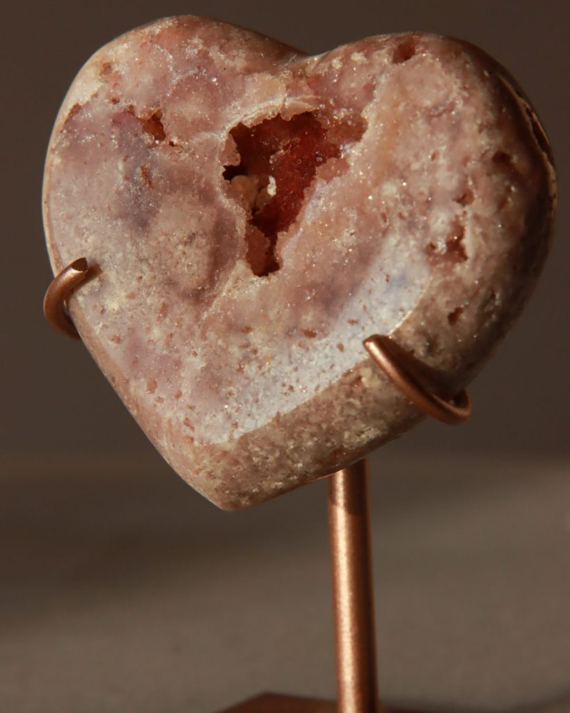 pink amethyst heart crystal