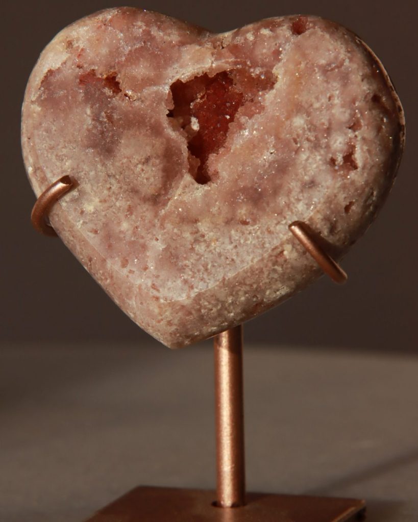 pink amethyst heart crystal