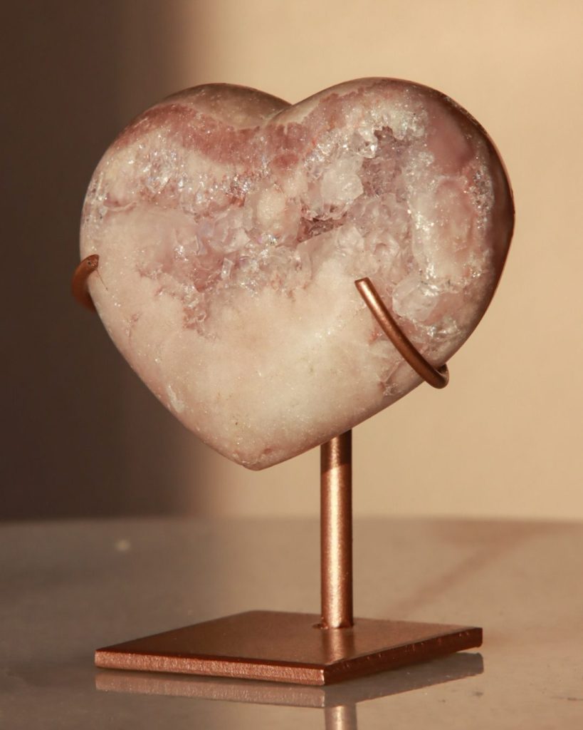pink amethyst heart crystal