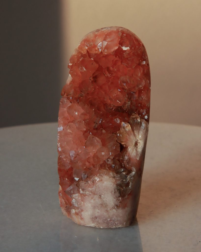 pink amethyst geode freeform