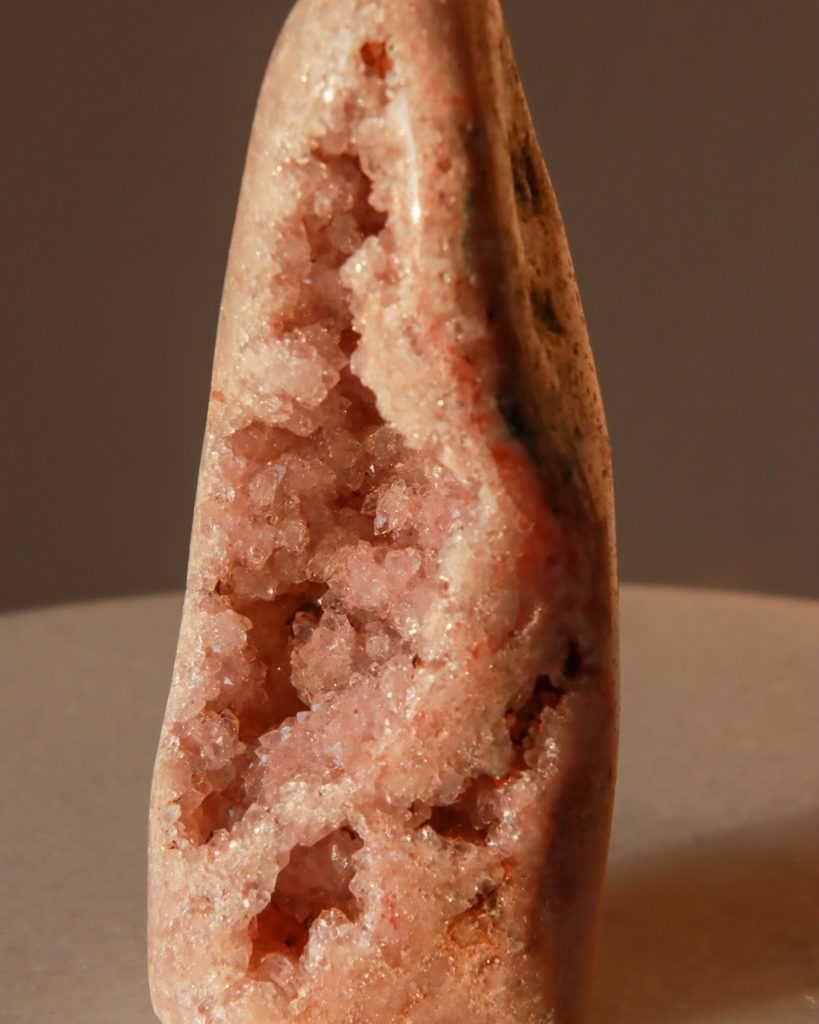 pink amethyst geode freeform