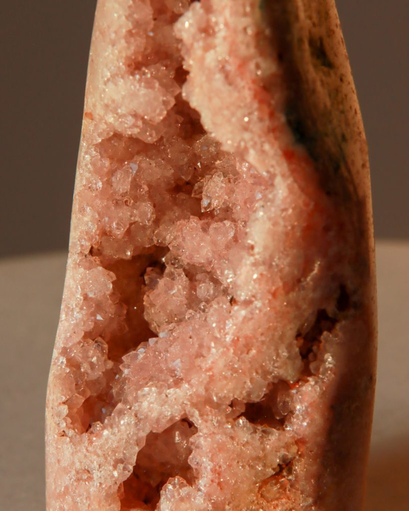 pink amethyst geode freeform