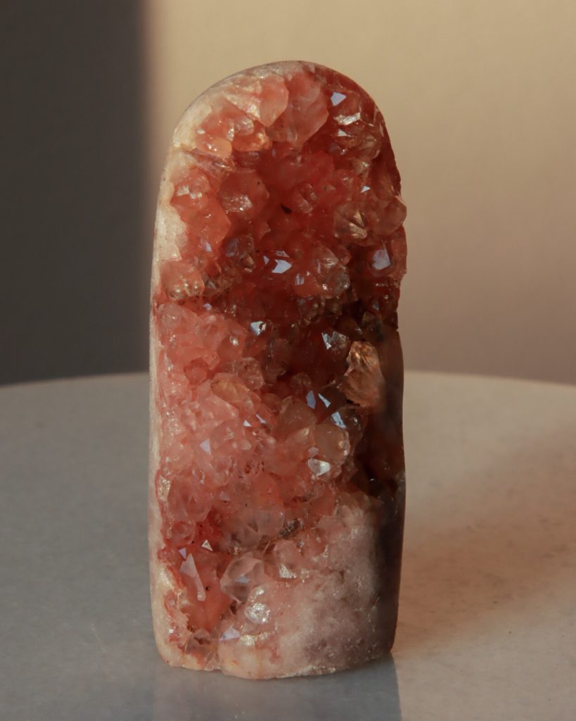 pink amethyst geode freeform