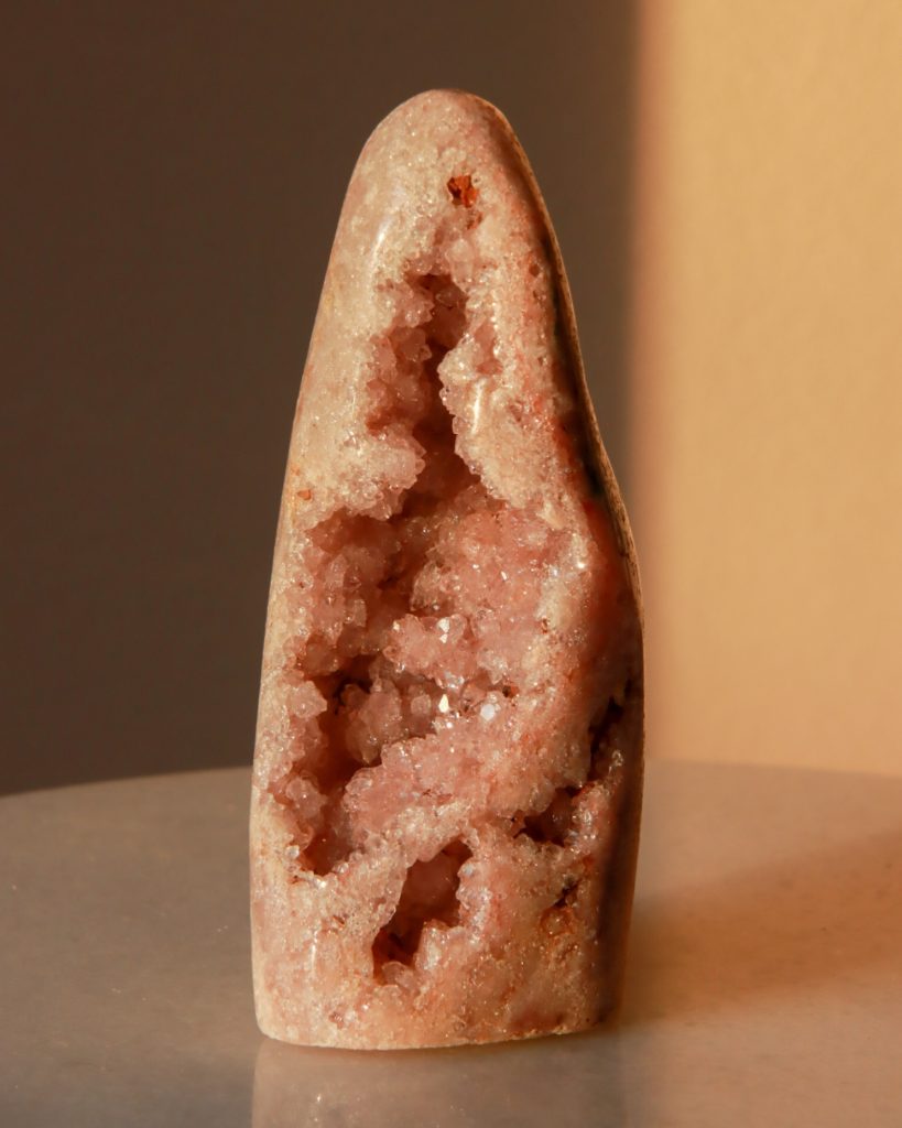 pink amethyst geode freeform