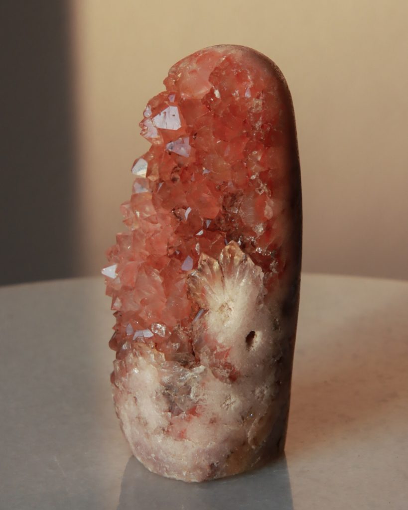 pink amethyst geode freeform