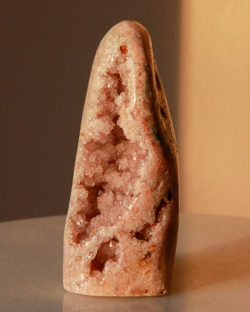 pink amethyst geode freeform