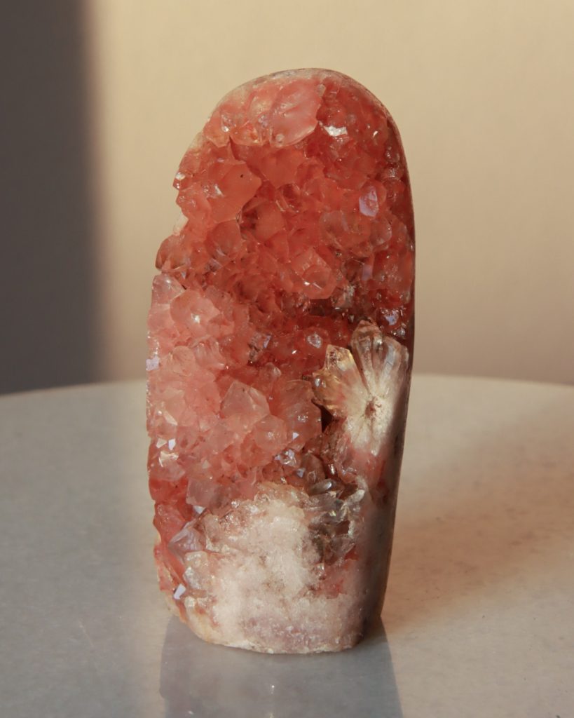 pink amethyst geode freeform