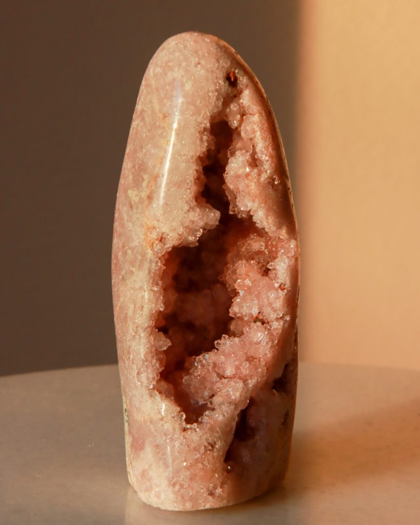 pink amethyst geode freeform